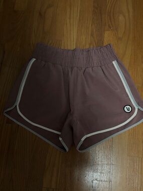 Vuori Mauve Athletic Shorts with White Trim